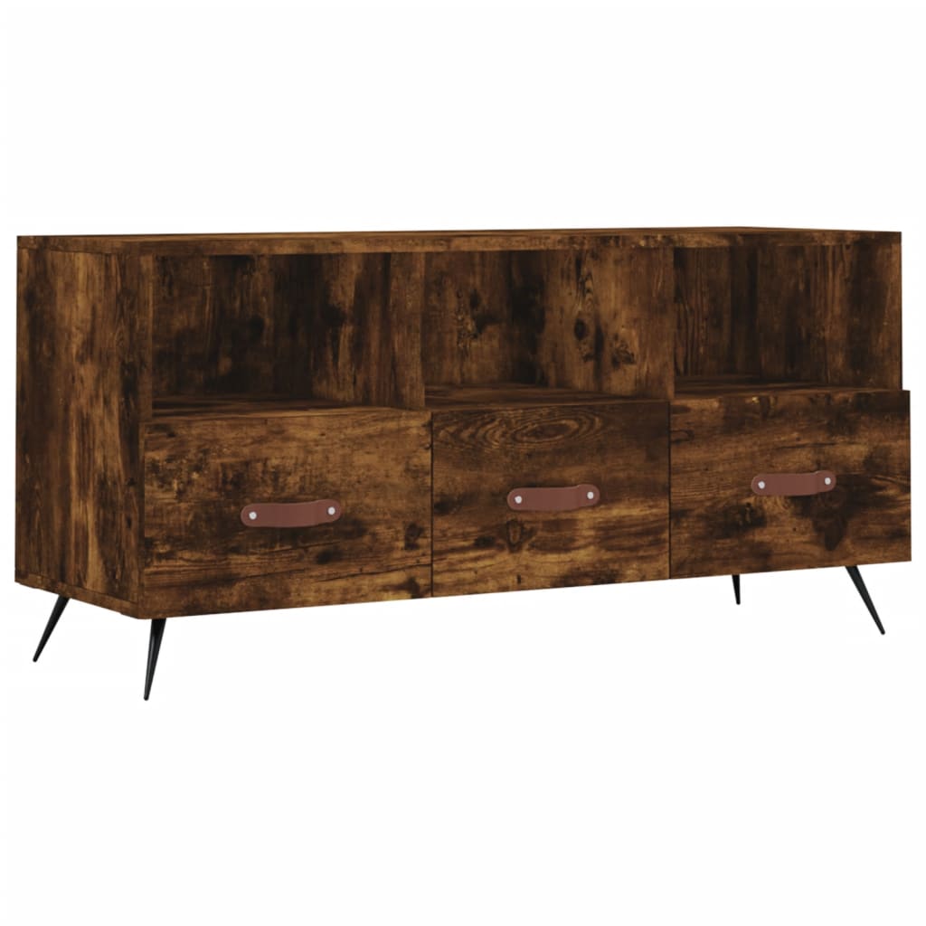 vidaXL Szafka pod TV, przydymiony dąb, 102x36x50 cm