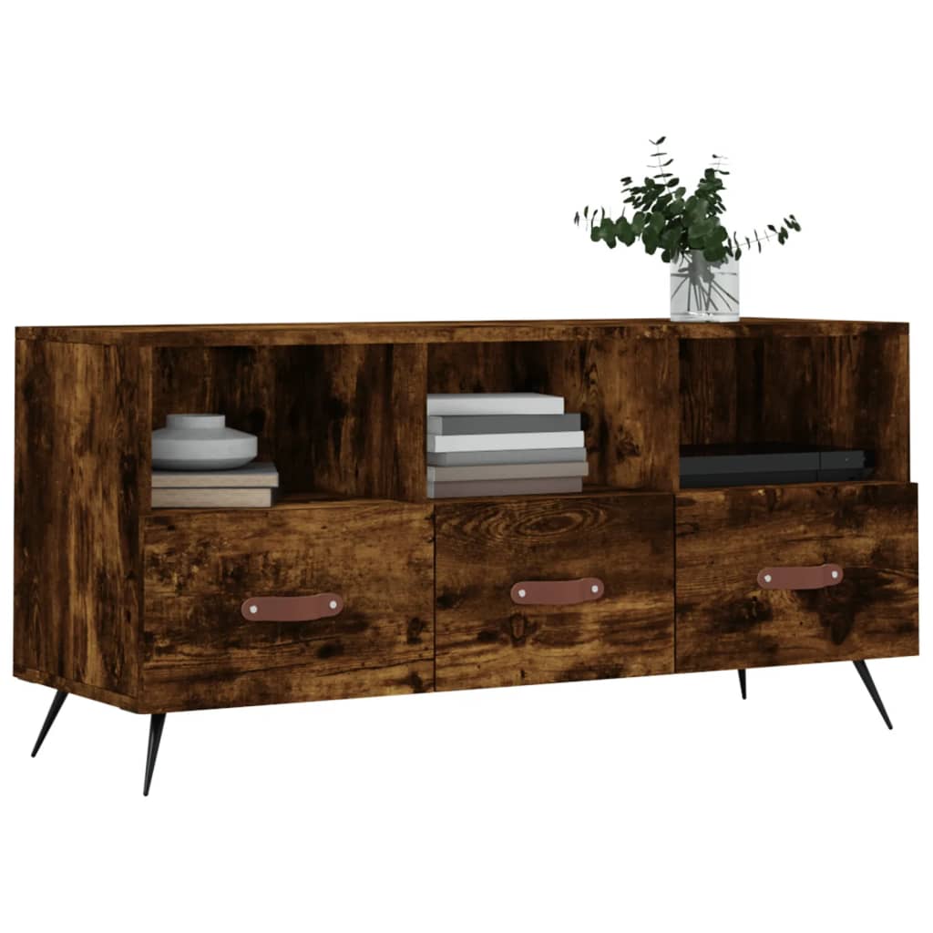 vidaXL Szafka pod TV, przydymiony dąb, 102x36x50 cm