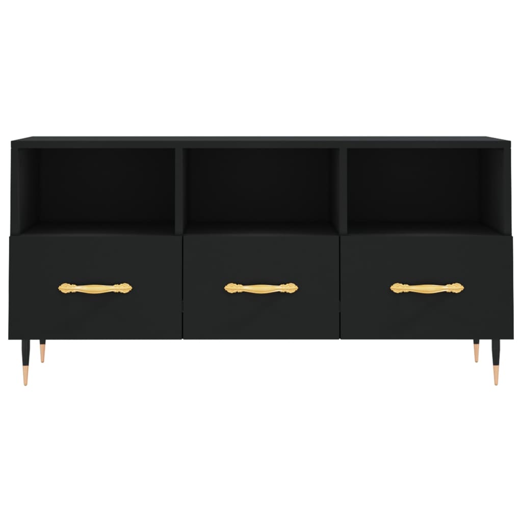 vidaXL Szafka pod TV, czarna, 102x36x50 cm, materiał drewnopochodny