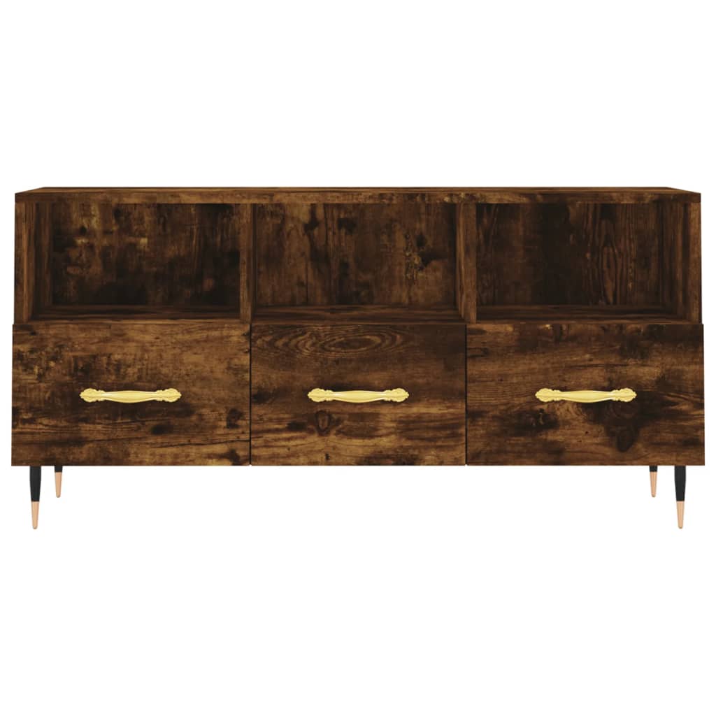vidaXL Szafka pod TV, przydymiony dąb, 102x36x50 cm