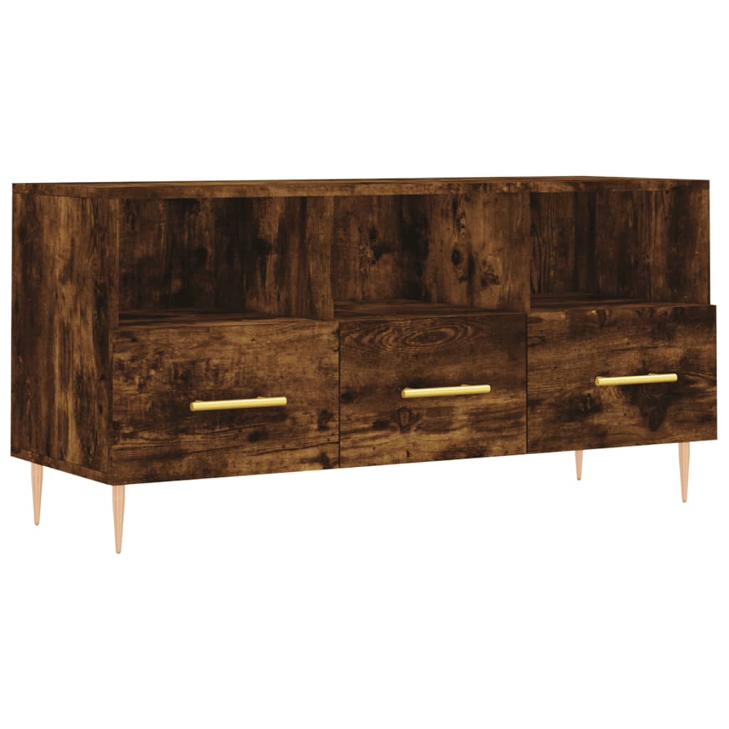 vidaXL Szafka pod TV, przydymiony dąb, 102x36x50 cm