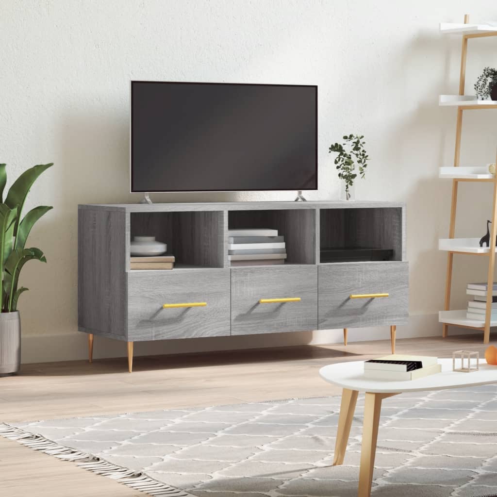 vidaXL Szafka pod telewizor, szary dąb sonoma, 102x36x50 cm