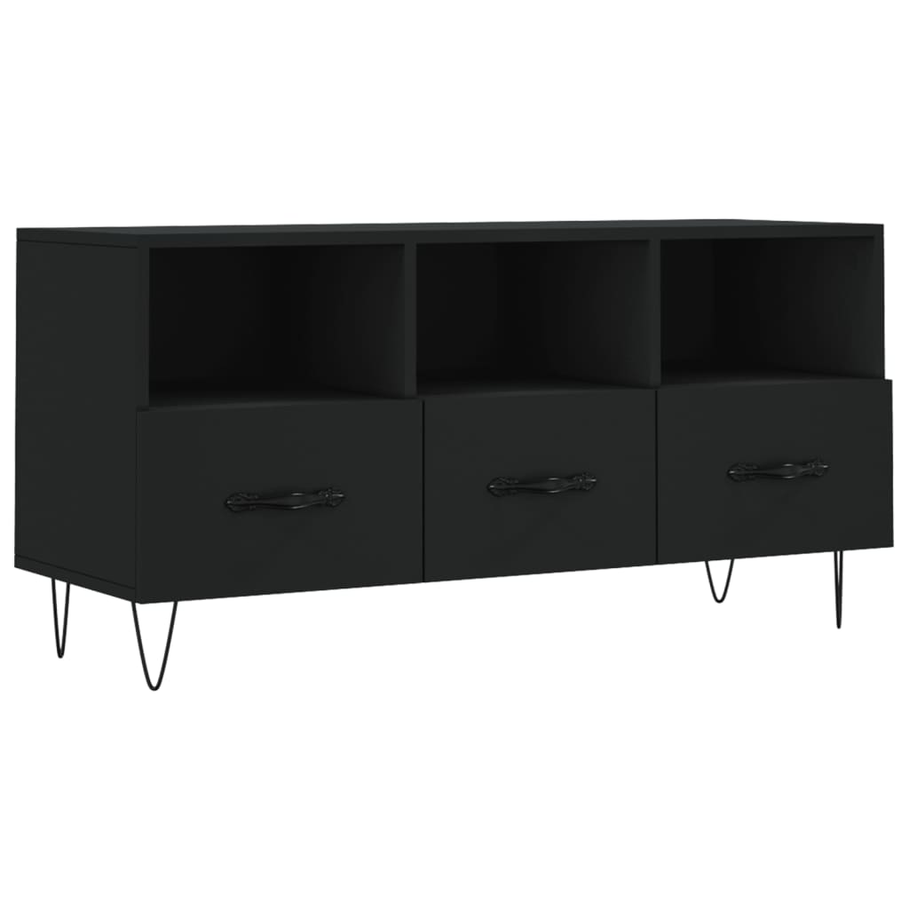 vidaXL Szafka pod TV, czarna, 102x36x50 cm, materiał drewnopochodny