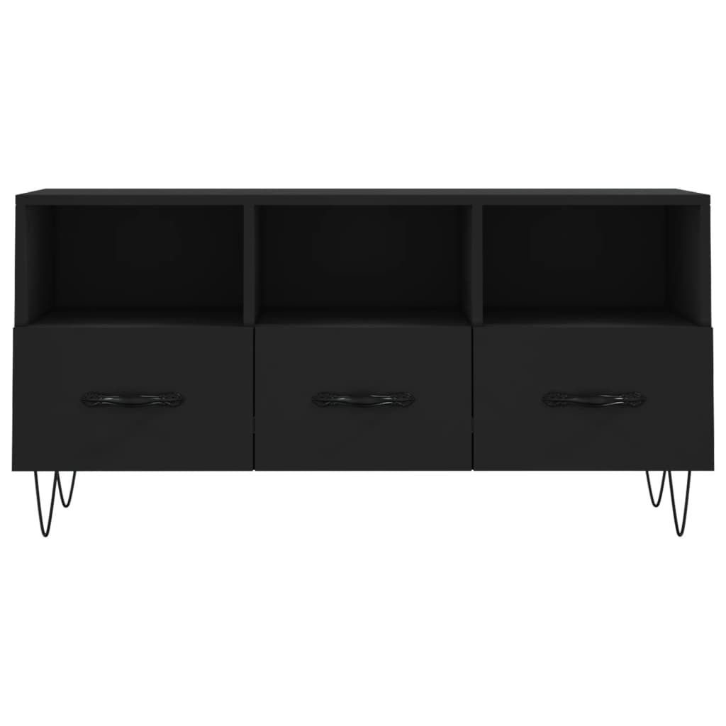 vidaXL Szafka pod TV, czarna, 102x36x50 cm, materiał drewnopochodny