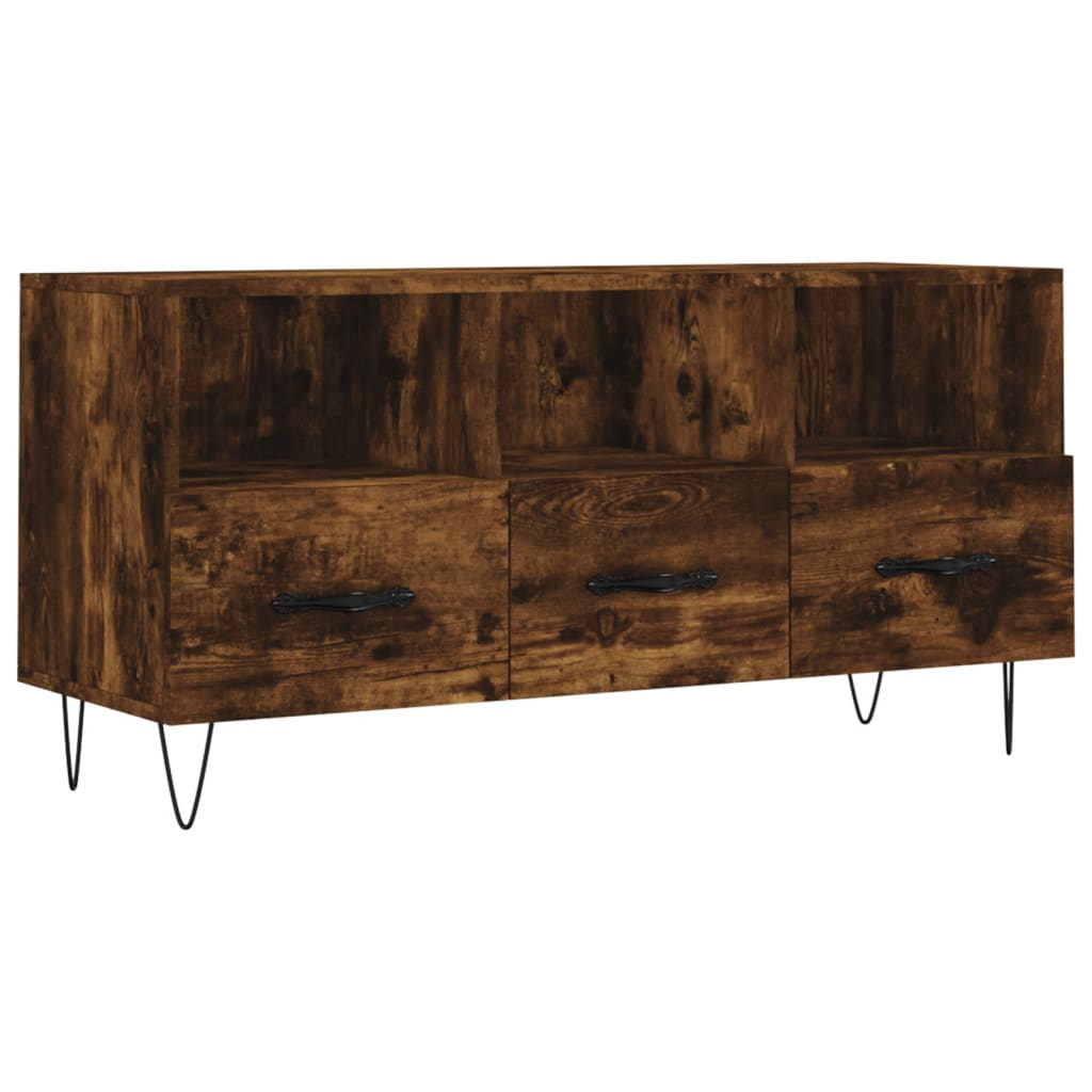 vidaXL Szafka pod TV, przydymiony dąb, 102x36x50 cm