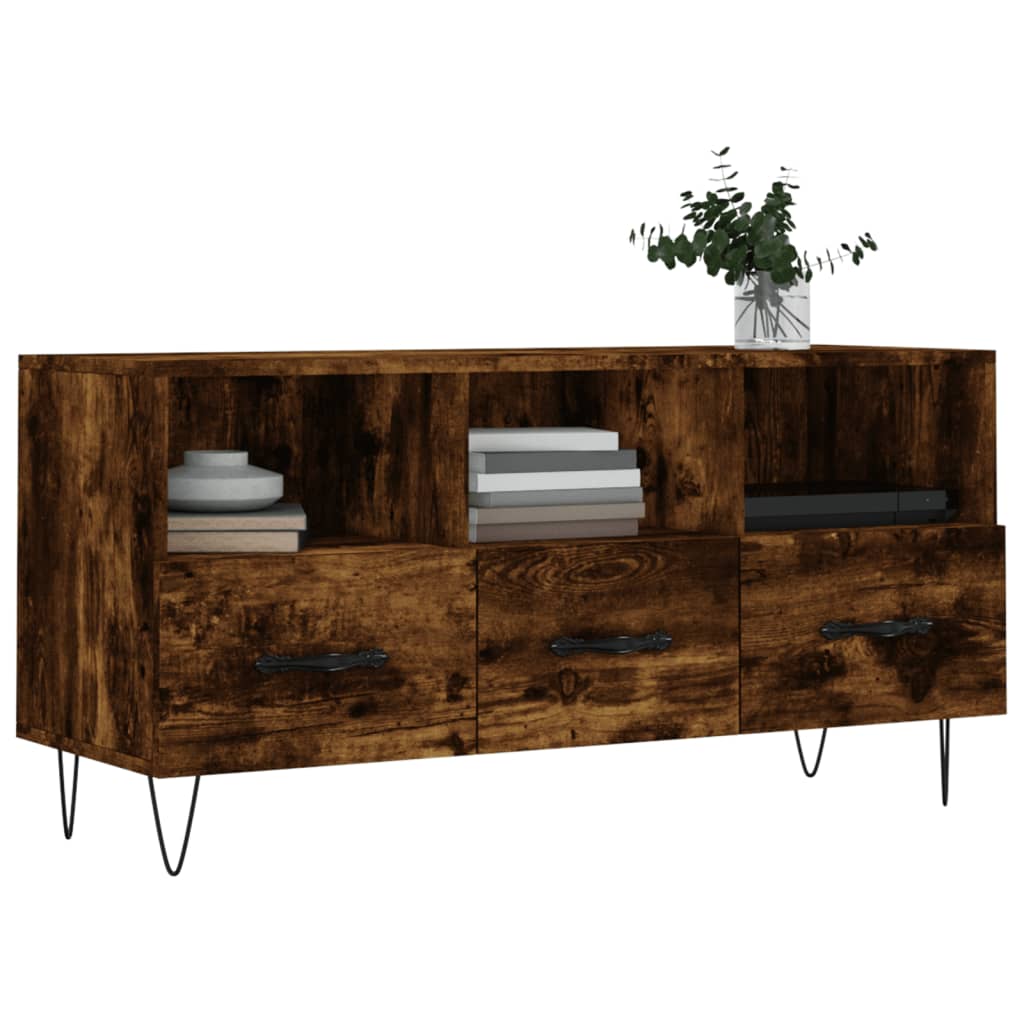 vidaXL Szafka pod TV, przydymiony dąb, 102x36x50 cm