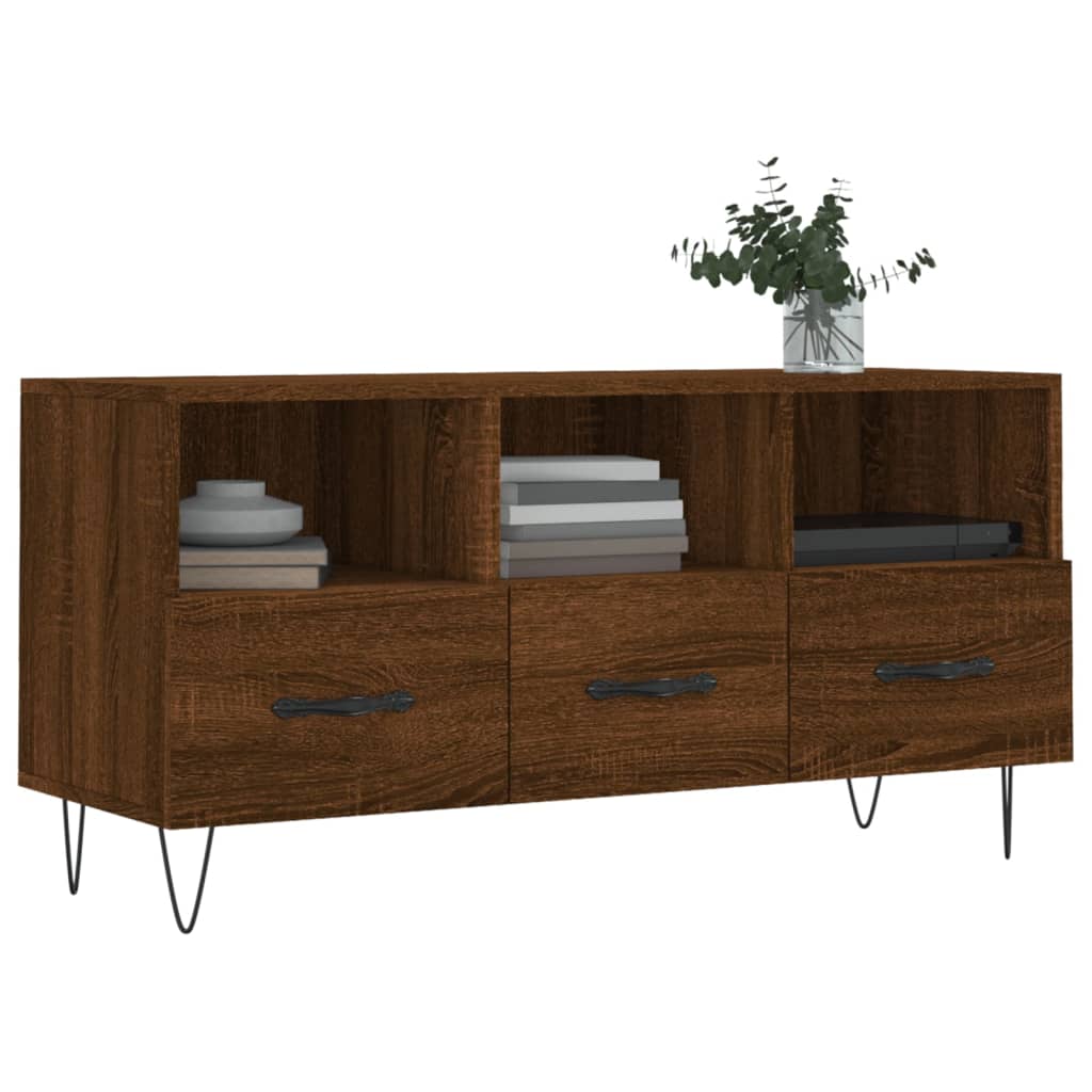 vidaXL Szafka pod TV, brązowy dąb, 102x36x50 cm