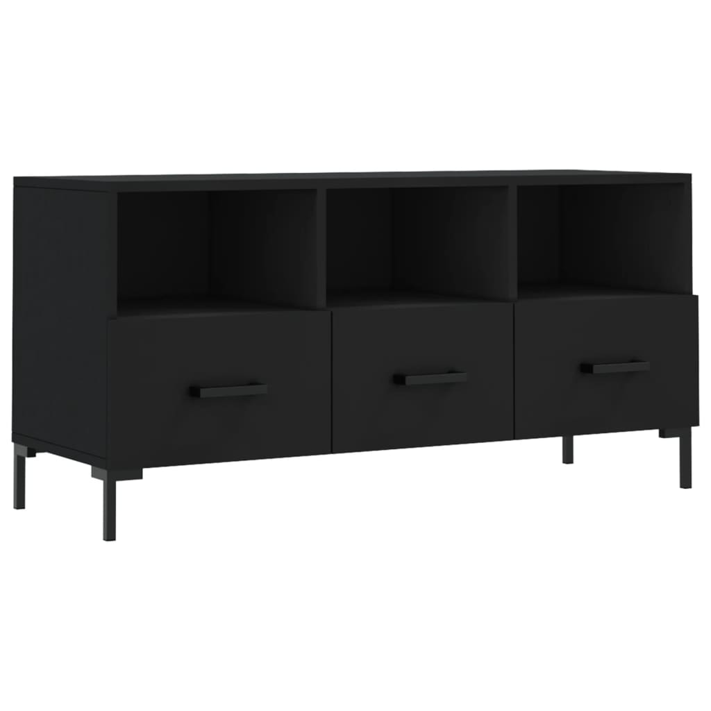 vidaXL Szafka pod TV, czarna, 102x36x50 cm, materiał drewnopochodny
