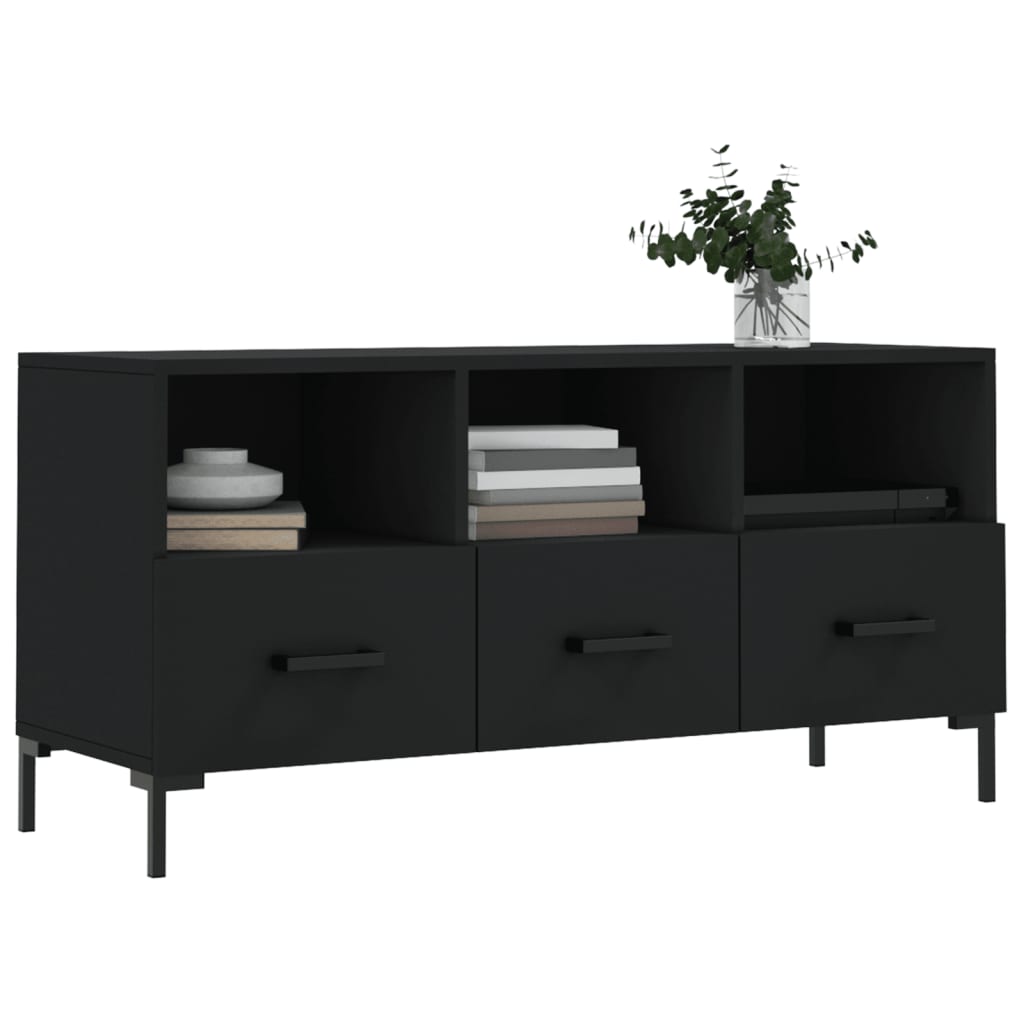 vidaXL Szafka pod TV, czarna, 102x36x50 cm, materiał drewnopochodny