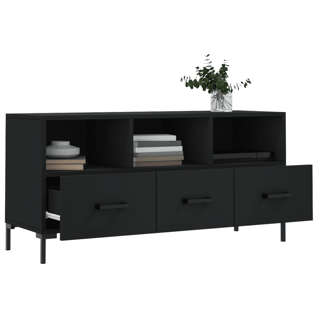 vidaXL Szafka pod TV, czarna, 102x36x50 cm, materiał drewnopochodny