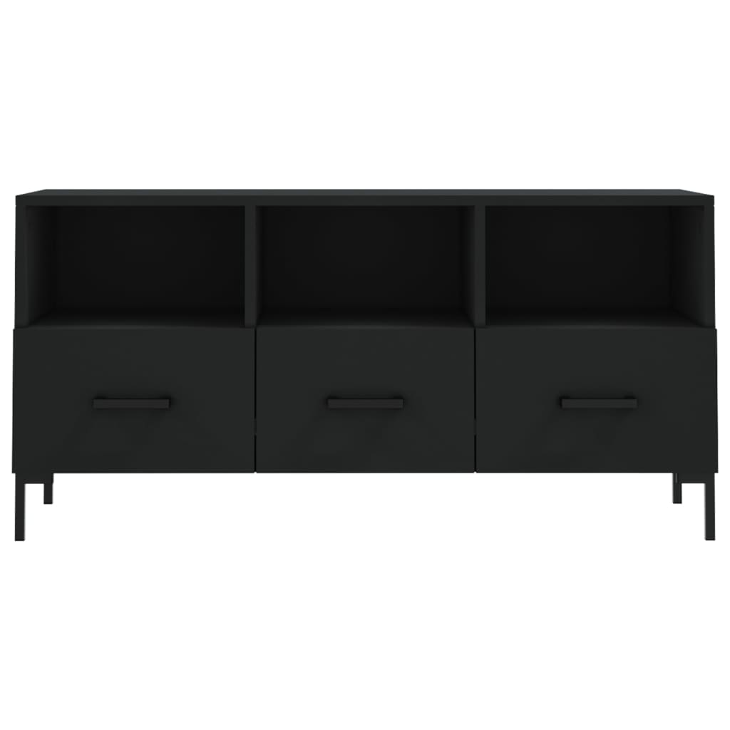 vidaXL Szafka pod TV, czarna, 102x36x50 cm, materiał drewnopochodny