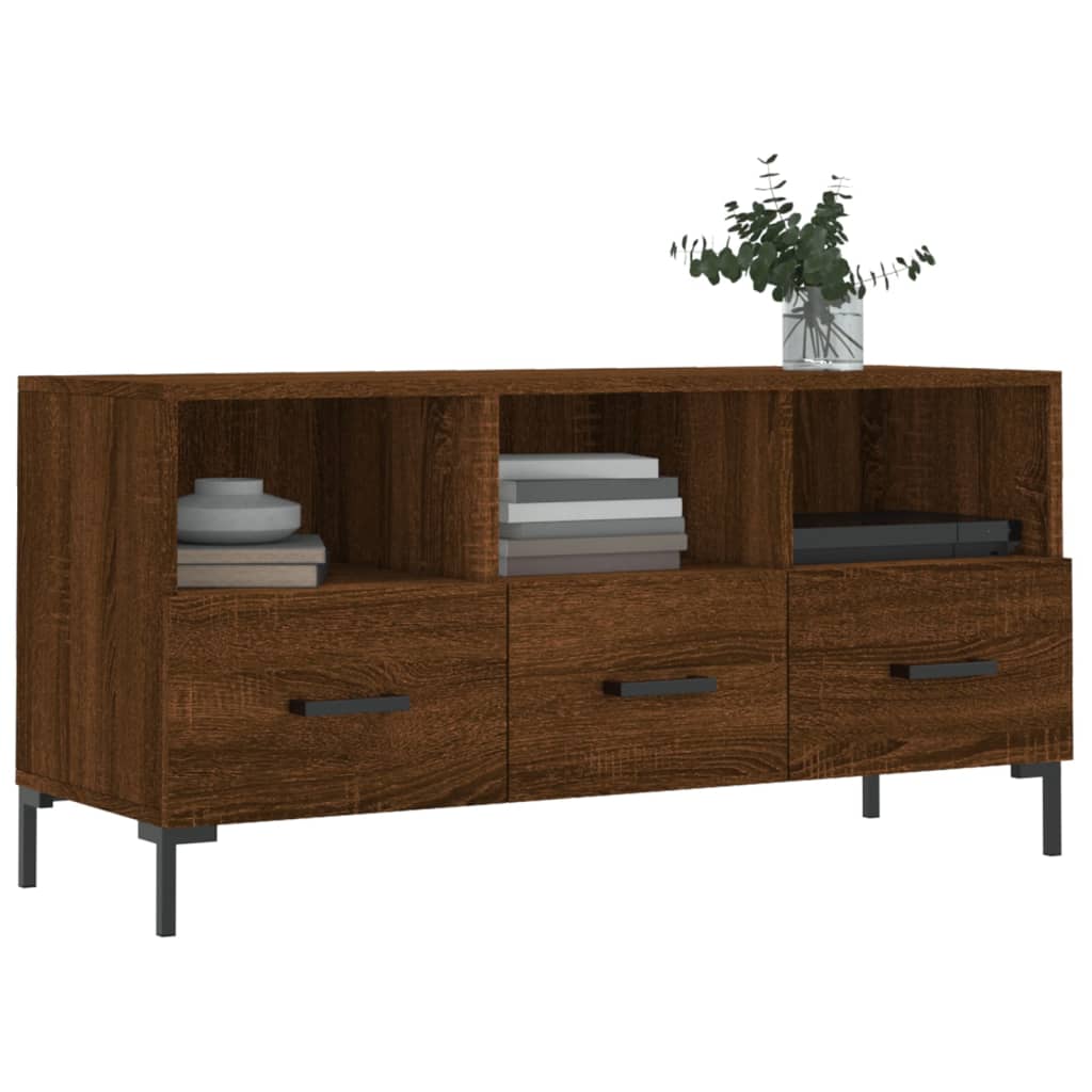 vidaXL Szafka pod TV, brązowy dąb, 102x36x50 cm