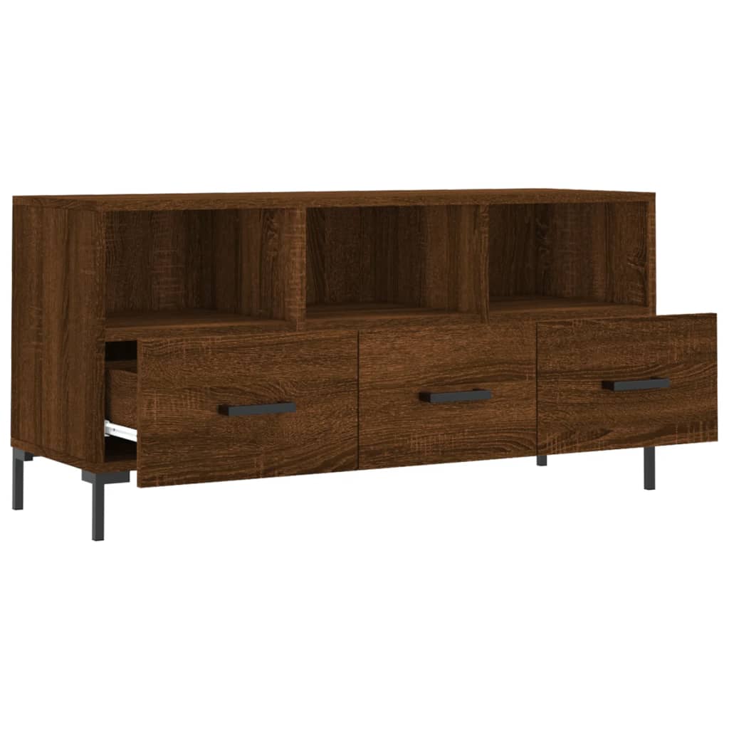 vidaXL Szafka pod TV, brązowy dąb, 102x36x50 cm