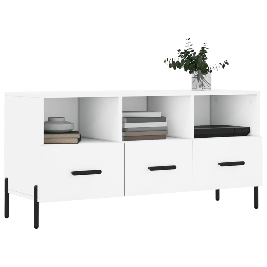 vidaXL Szafka pod TV, biała, 102x36x50 cm, materiał drewnopochodny