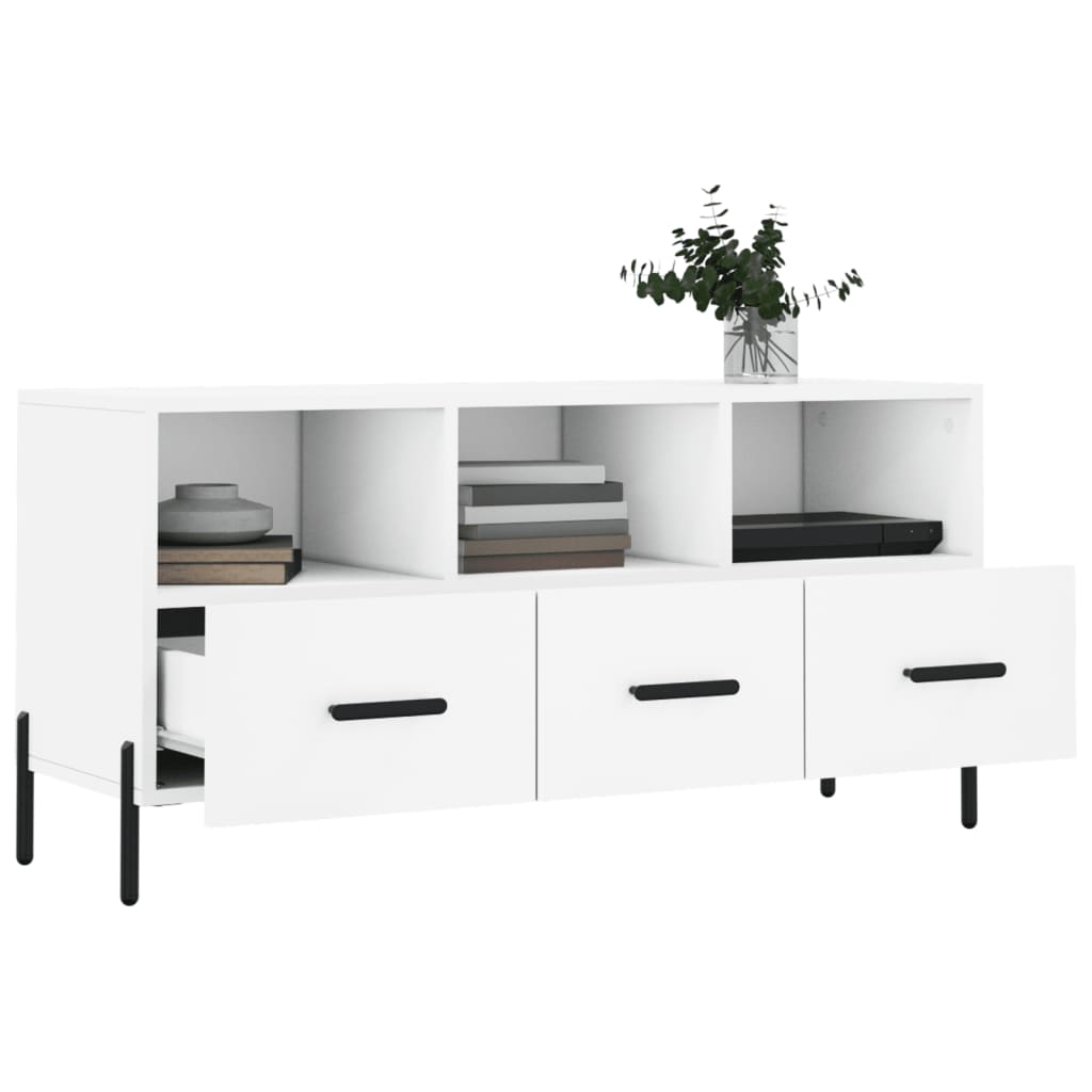 vidaXL Szafka pod TV, biała, 102x36x50 cm, materiał drewnopochodny