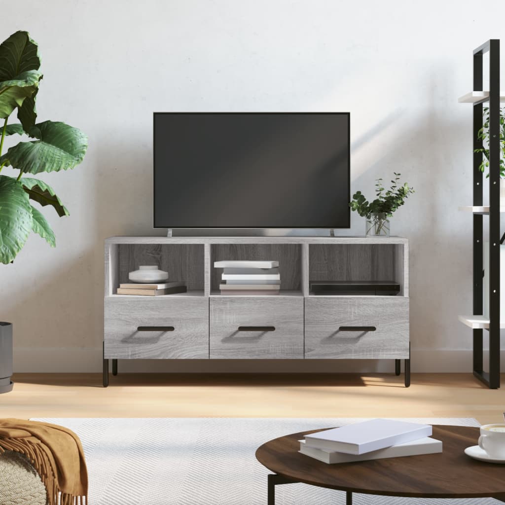 vidaXL Szafka pod telewizor, szary dąb sonoma, 102x36x50 cm