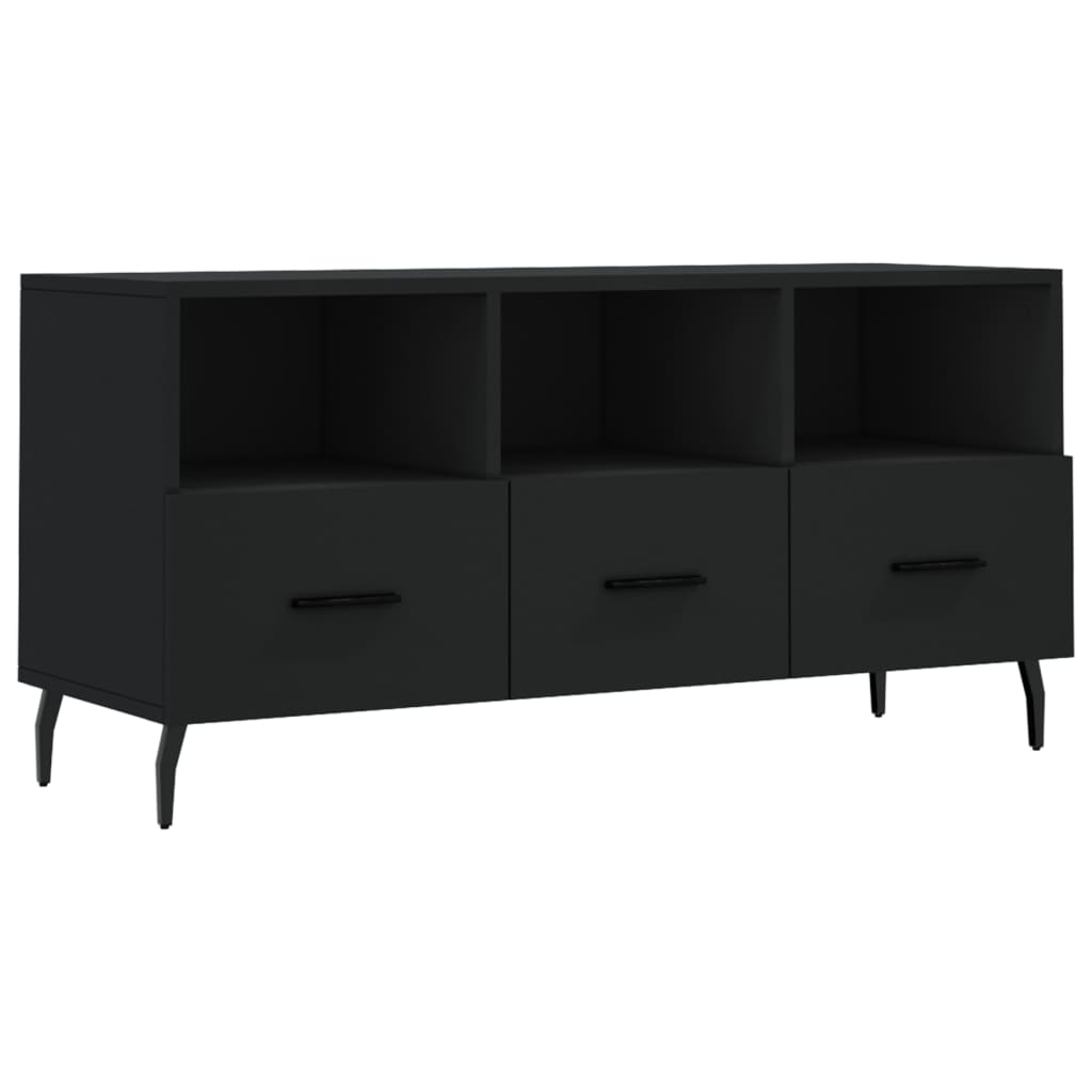 vidaXL Szafka pod TV, czarna, 102x36x50 cm, materiał drewnopochodny