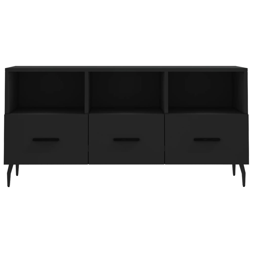 vidaXL Szafka pod TV, czarna, 102x36x50 cm, materiał drewnopochodny