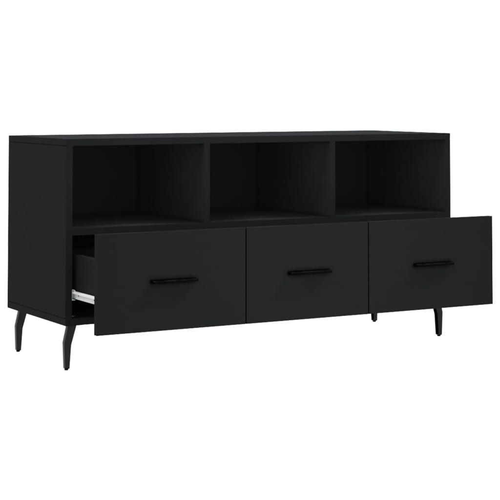 vidaXL Szafka pod TV, czarna, 102x36x50 cm, materiał drewnopochodny