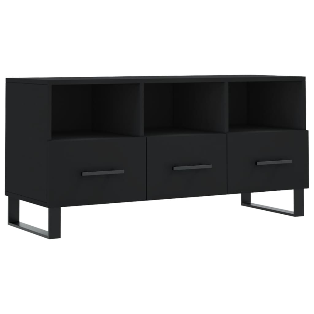 vidaXL Szafka pod TV, czarna, 102x36x50 cm, materiał drewnopochodny