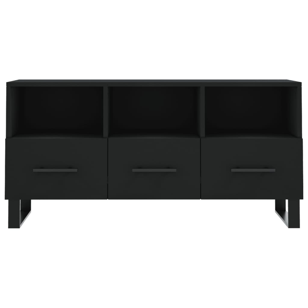 vidaXL Szafka pod TV, czarna, 102x36x50 cm, materiał drewnopochodny