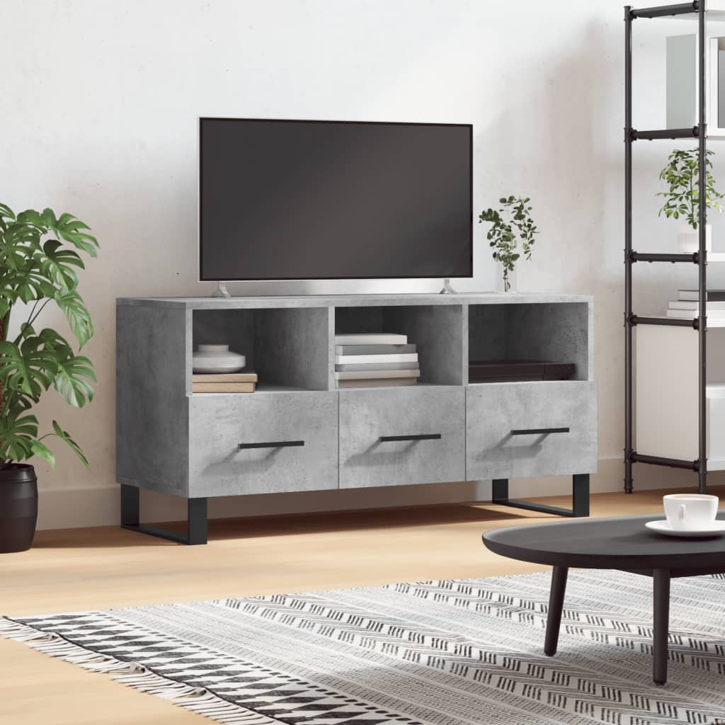 vidaXL Szafka pod telewizor, szarość betonu, 102x36x50 cm