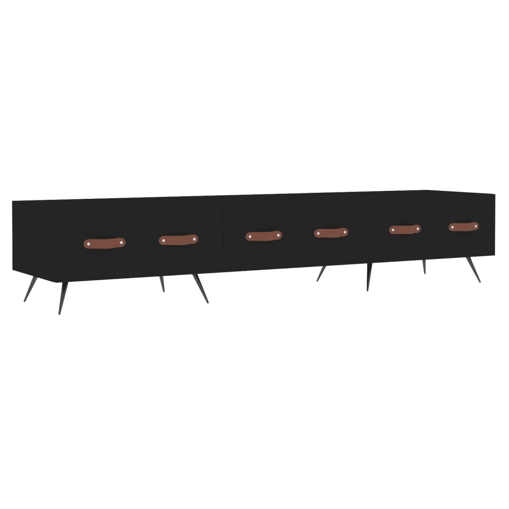 vidaXL Szafka pod TV, czarna, 150x36x30 cm, materiał drewnopochodny