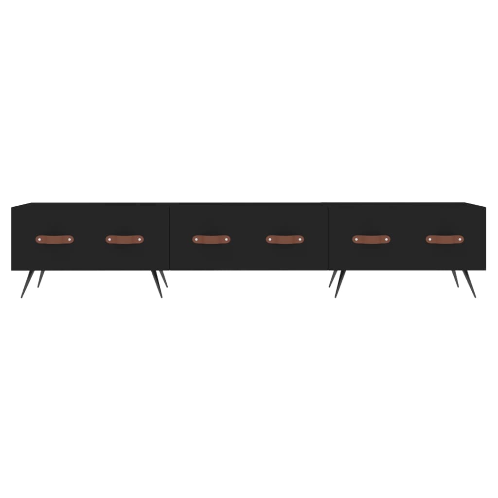 vidaXL Szafka pod TV, czarna, 150x36x30 cm, materiał drewnopochodny
