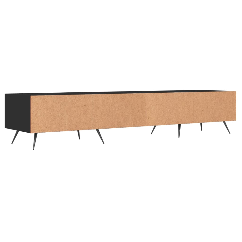 vidaXL Szafka pod TV, czarna, 150x36x30 cm, materiał drewnopochodny
