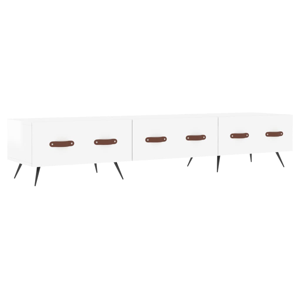 vidaXL Szafka pod TV, wysoki połysk, biała, 150x36x30 cm