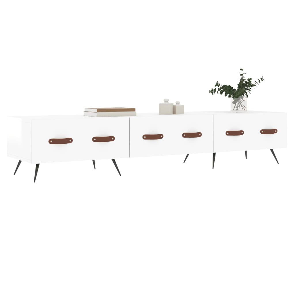 vidaXL Szafka pod TV, wysoki połysk, biała, 150x36x30 cm