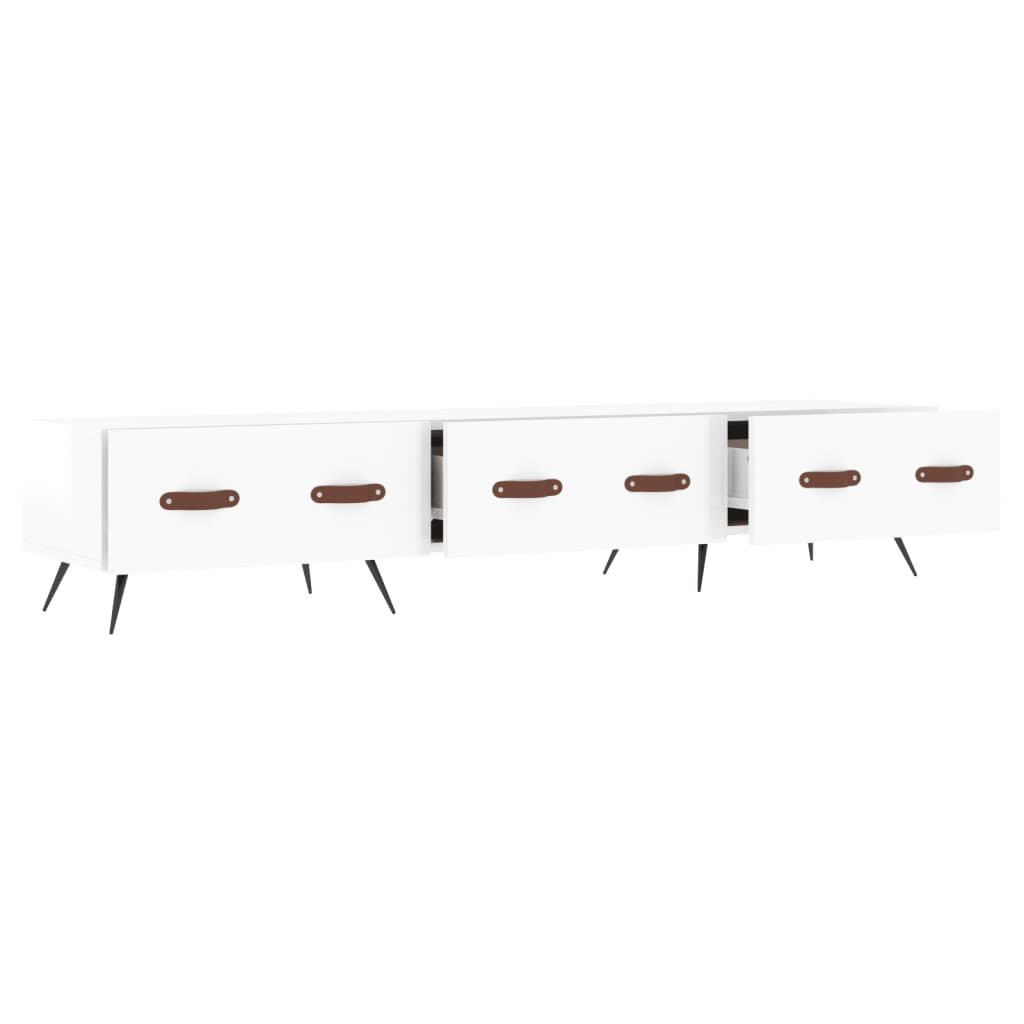 vidaXL Szafka pod TV, wysoki połysk, biała, 150x36x30 cm