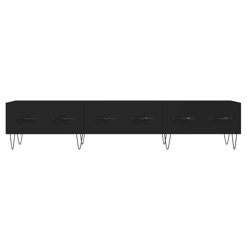 vidaXL Szafka pod TV, czarna, 150x36x30 cm, materiał drewnopochodny
