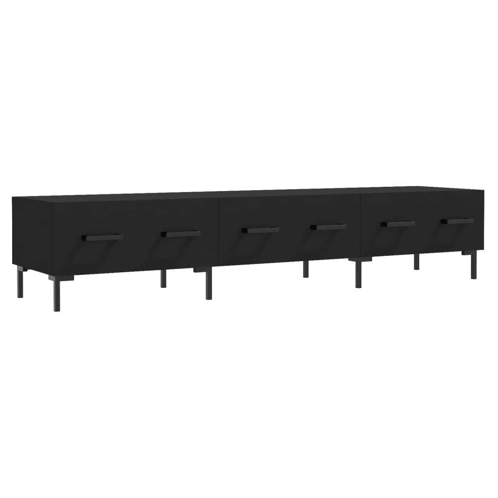 vidaXL Szafka pod TV, czarna, 150x36x30 cm, materiał drewnopochodny