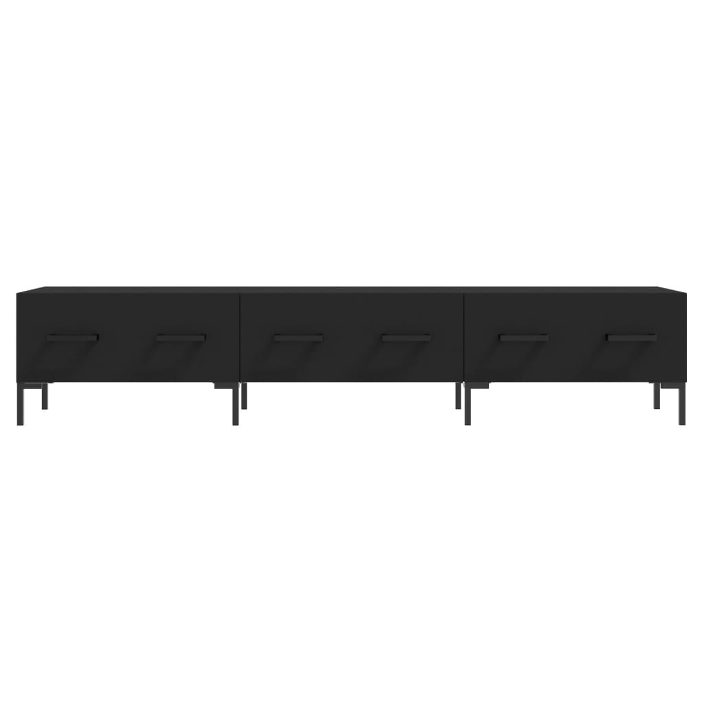 vidaXL Szafka pod TV, czarna, 150x36x30 cm, materiał drewnopochodny