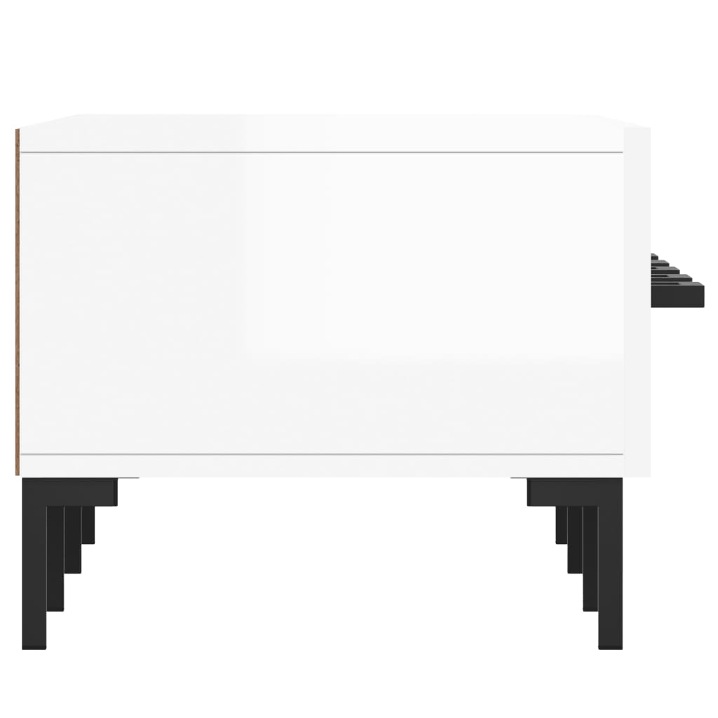 vidaXL Szafka pod TV, wysoki połysk, biała, 150x36x30 cm