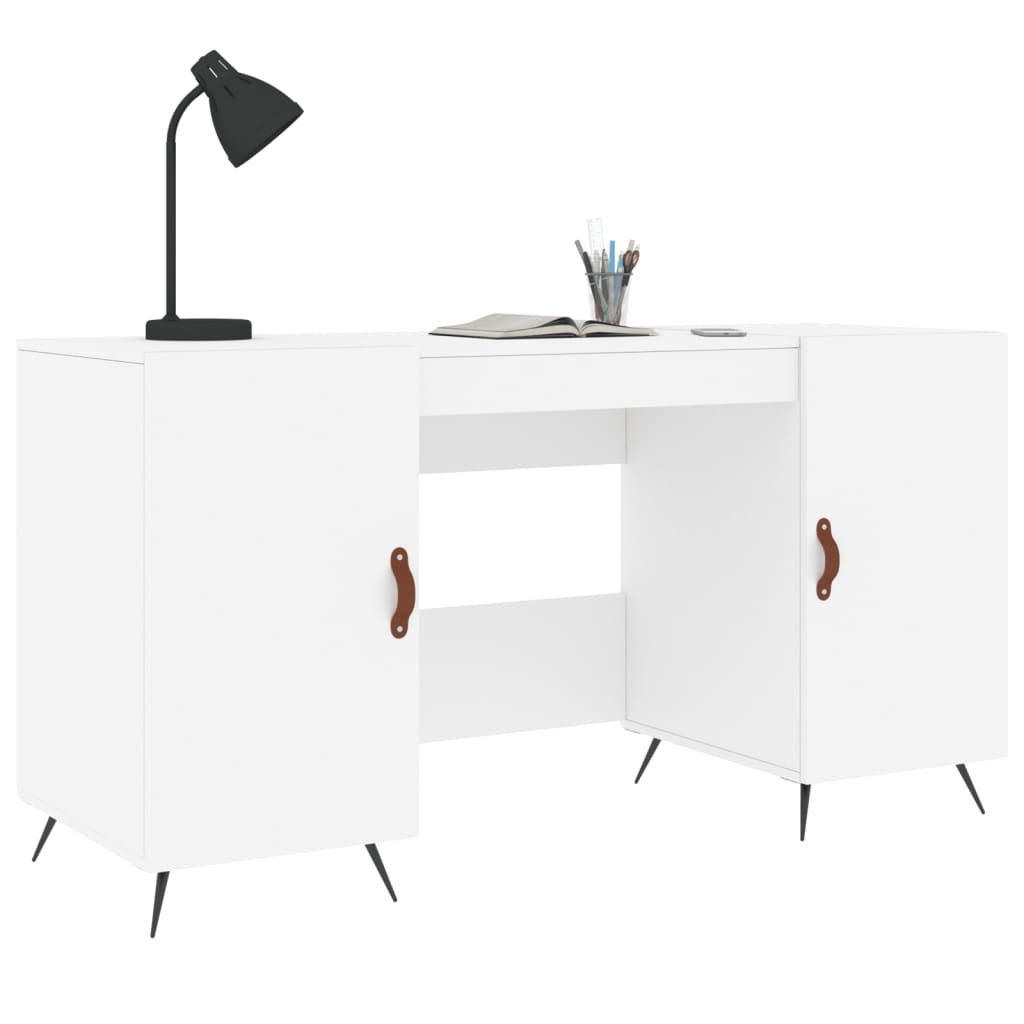 vidaXL Biurko, białe, 140x50x75 cm, materiał drewnopochodny