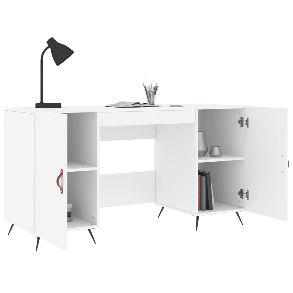 vidaXL Biurko, białe, 140x50x75 cm, materiał drewnopochodny