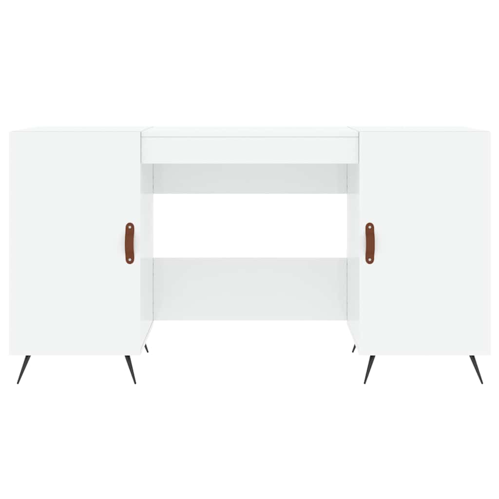 vidaXL Biurko białe z połyskiem, 140x50x75 cm, materiał drewnopochodny