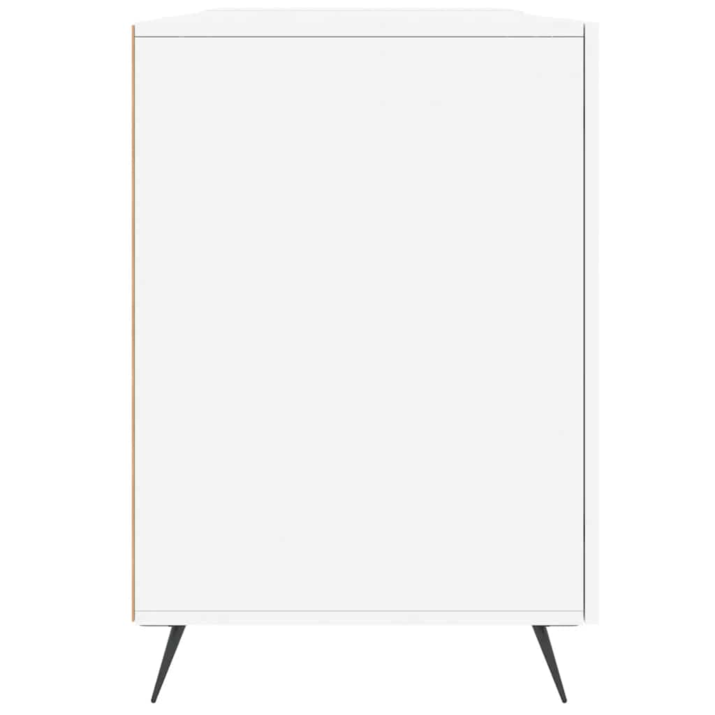 vidaXL Biurko białe z połyskiem, 140x50x75 cm, materiał drewnopochodny