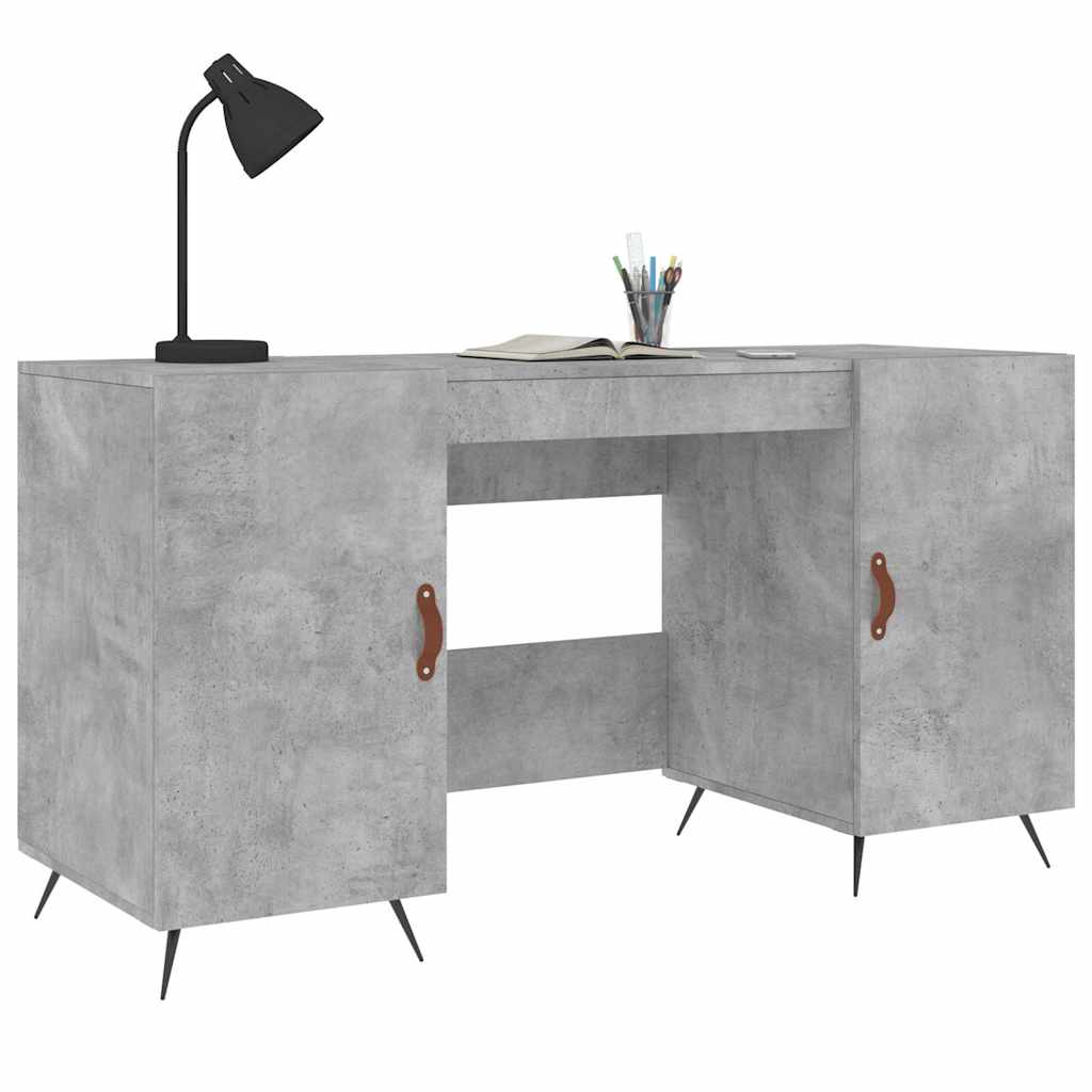 vidaXL Biurko, szarość betonu, 140x50x75 cm, materiał drewnopochodny