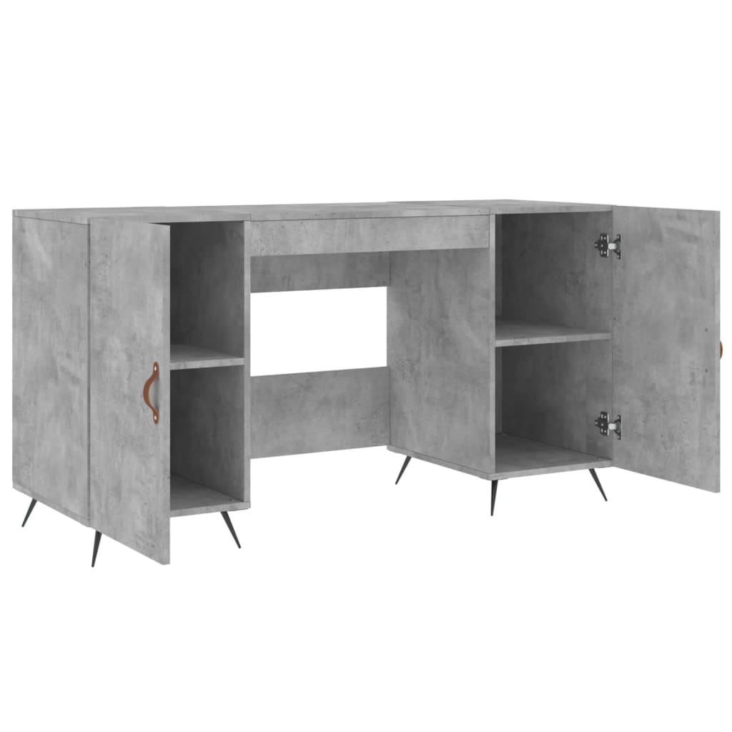vidaXL Biurko, szarość betonu, 140x50x75 cm, materiał drewnopochodny