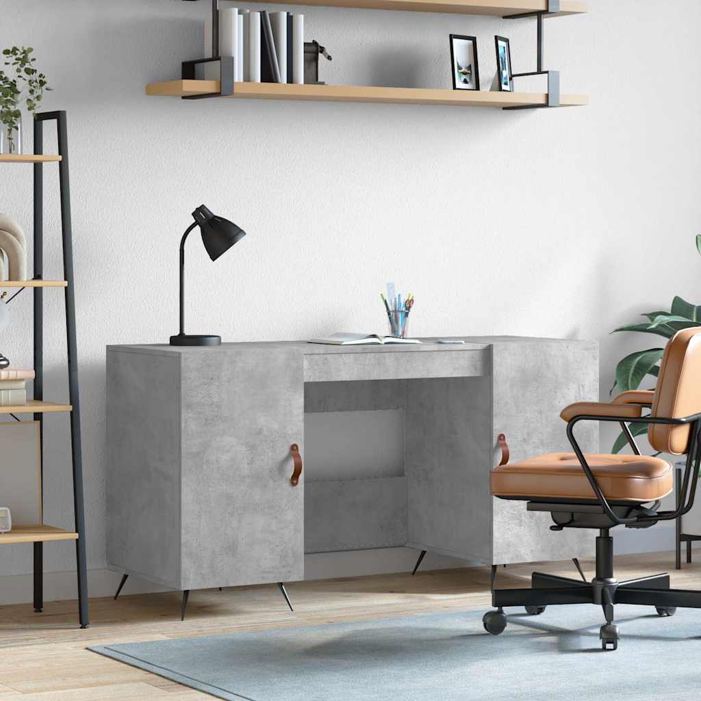 vidaXL Biurko, szarość betonu, 140x50x75 cm, materiał drewnopochodny