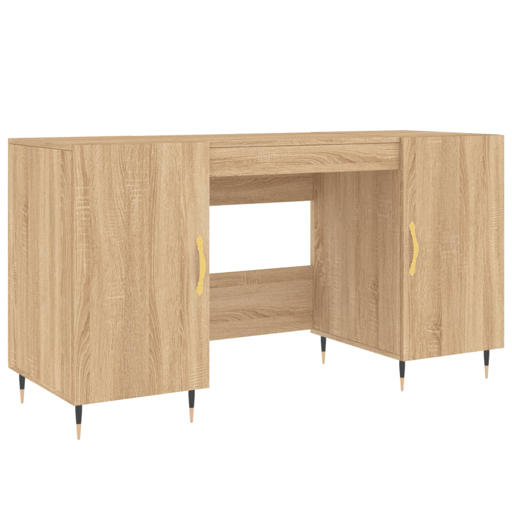 vidaXL Biurko, dąb sonoma, 140x50x75 cm, materiał drewnopochodny