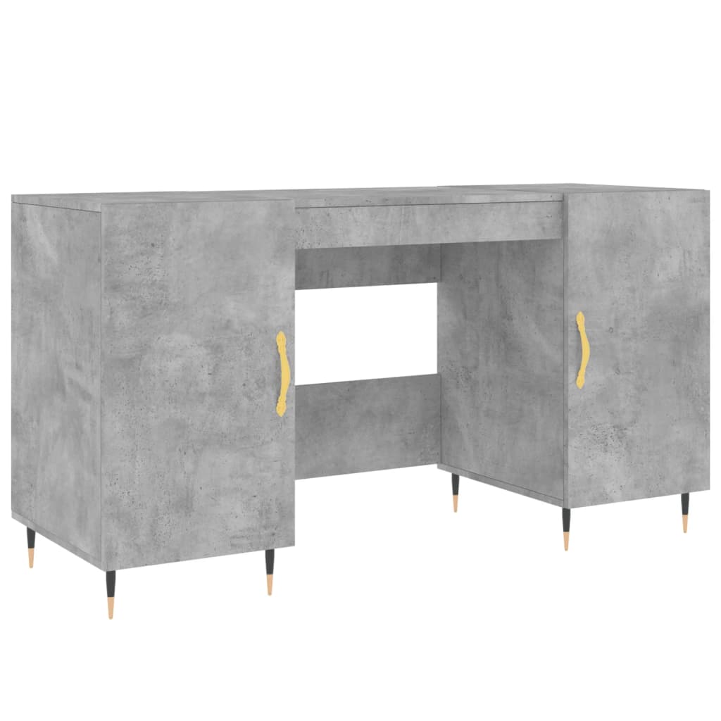 vidaXL Biurko, szarość betonu, 140x50x75 cm, materiał drewnopochodny