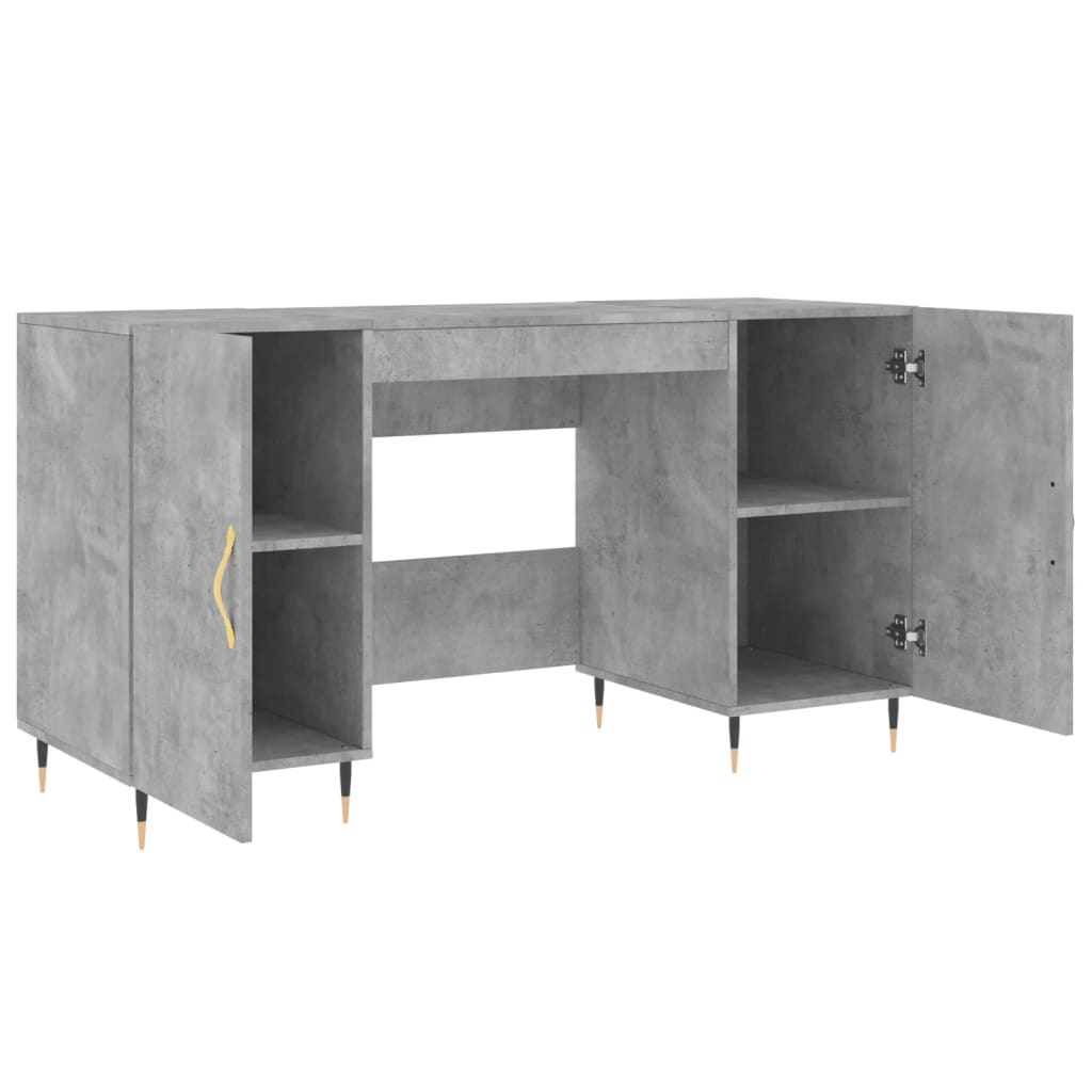 vidaXL Biurko, szarość betonu, 140x50x75 cm, materiał drewnopochodny
