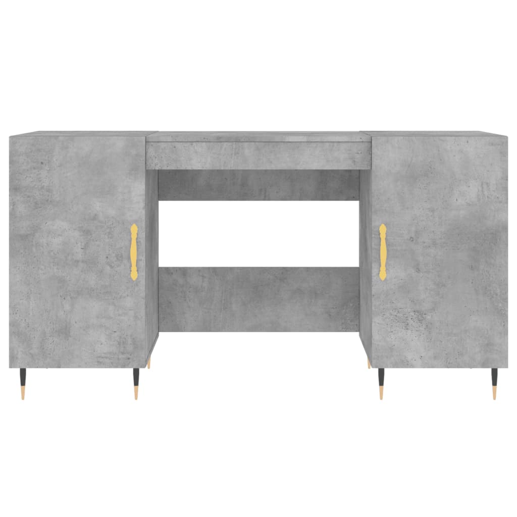 vidaXL Biurko, szarość betonu, 140x50x75 cm, materiał drewnopochodny