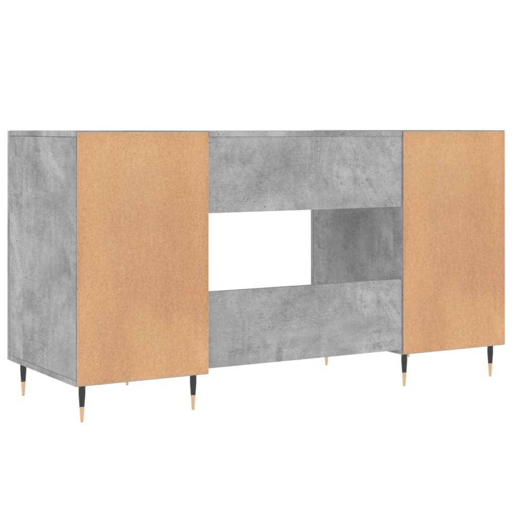 vidaXL Biurko, szarość betonu, 140x50x75 cm, materiał drewnopochodny