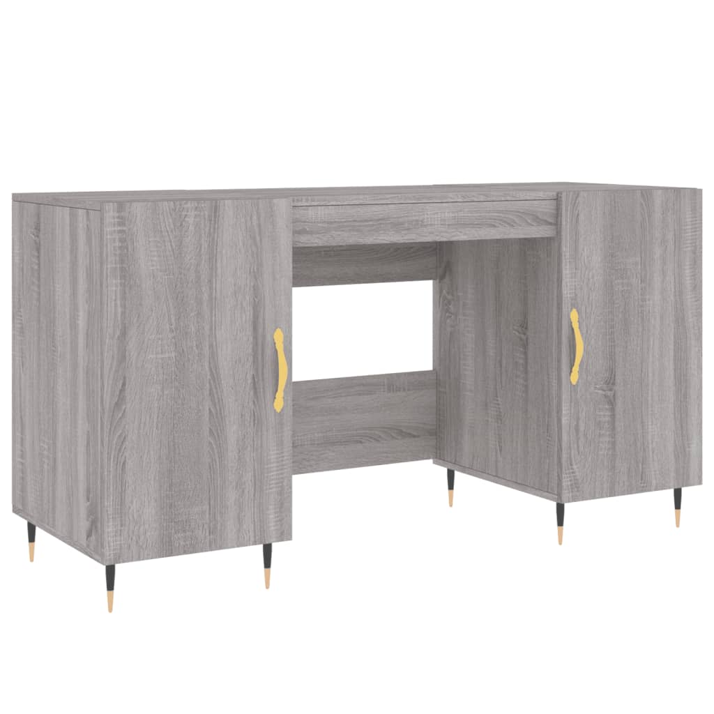 vidaXL Biurko, szary dąb sonoma, 140x50x75 cm, materiał drewnopochodny