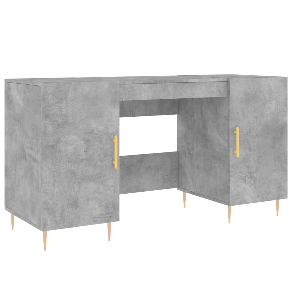 vidaXL Biurko, szarość betonu, 140x50x75 cm, materiał drewnopochodny
